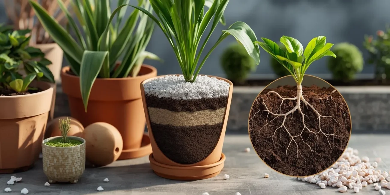 استفاده از پوکه معدنی برای گیاهان گلدان
