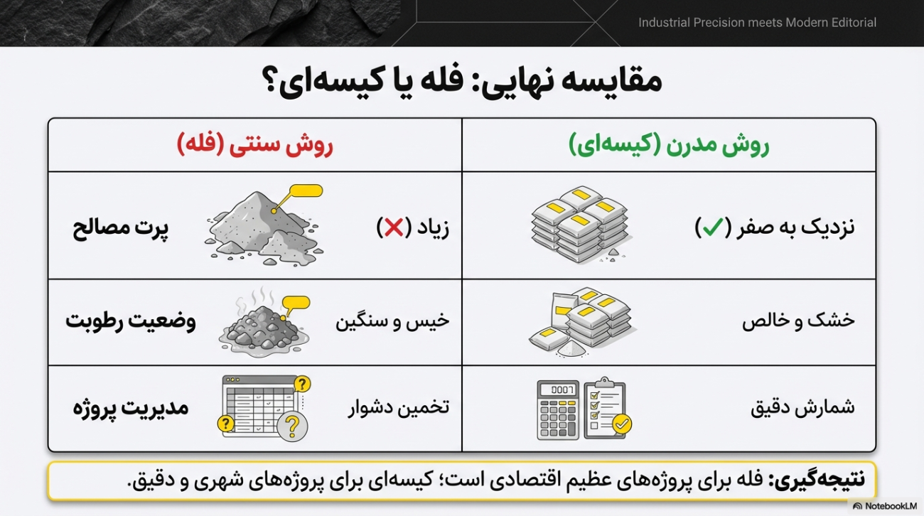 مقایسه پوکه معدنی کیسه ای و فله ای